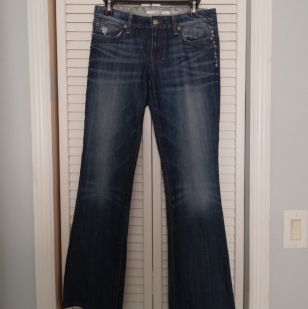 Joe's Jeans‎ Honey Fit Studded Embellished Boot Cut Blue Denim.